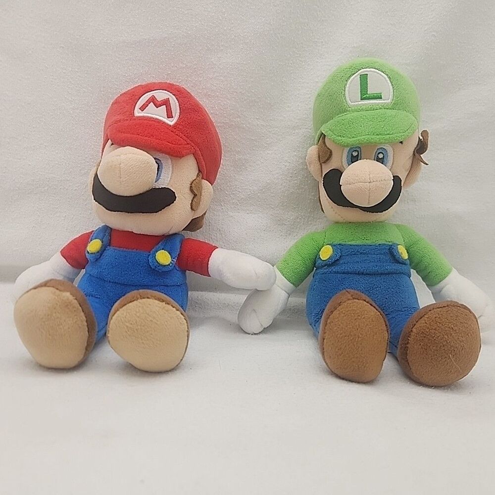Plush Stuffed Super Mario Brothers Mario & Luigi Nintendo 10" Toys 2017 San-Ie